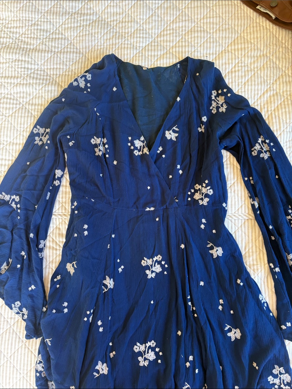 Women's Midnight Blue Floral Wrap Dress